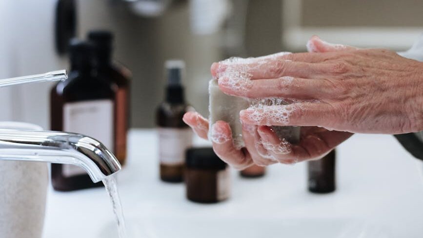 washing hands with soap