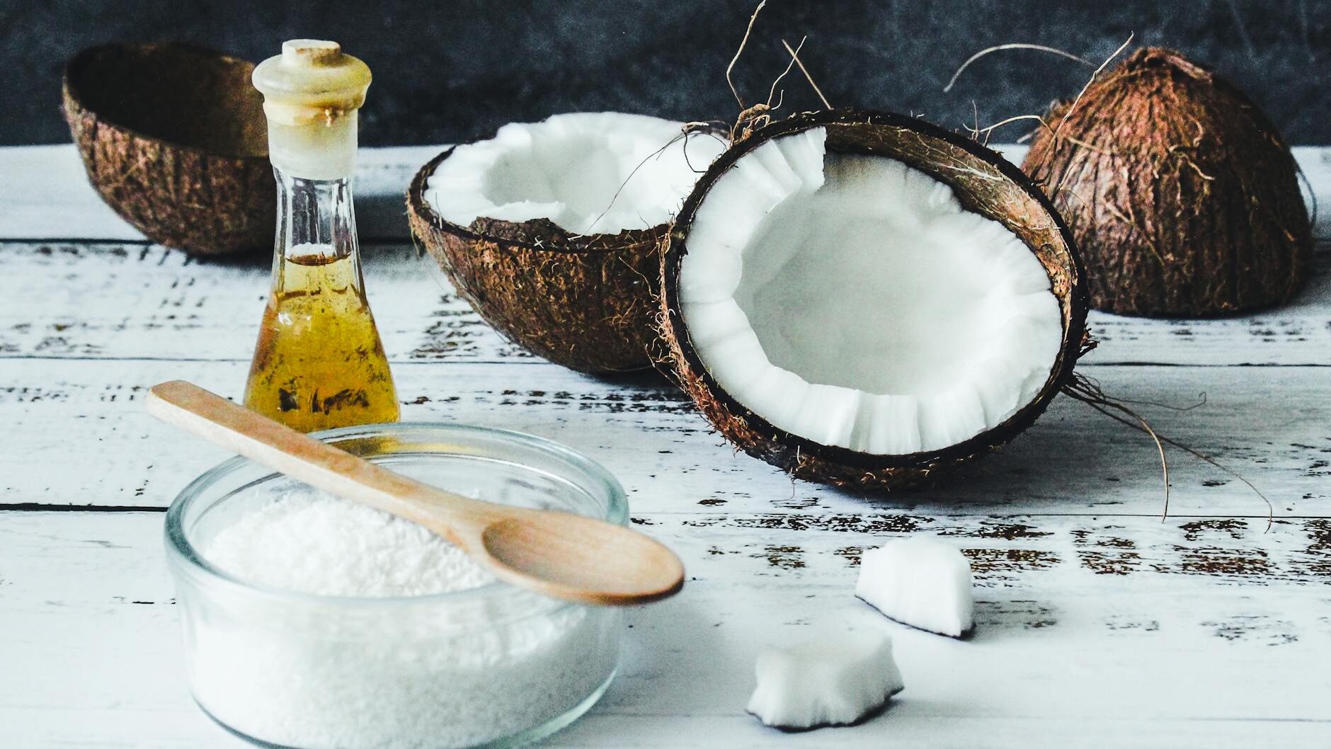 coconut oil treatment on a table